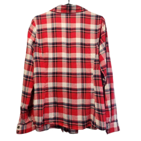 Red Plaid Flannel Shirt Sz 1x - Picture 2 of 4